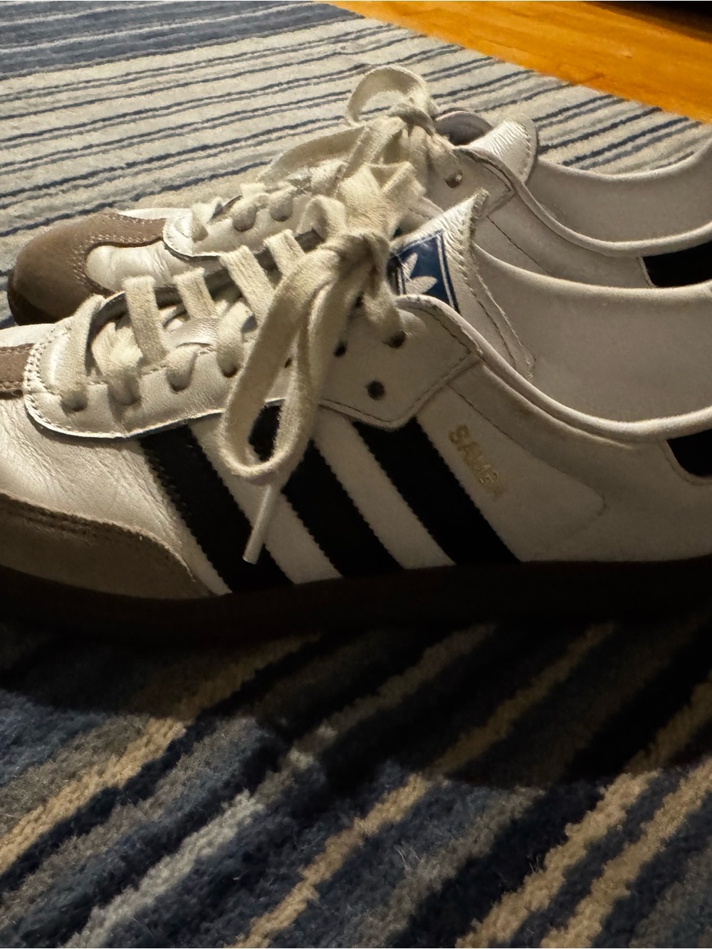adidas Samba White Black Leather Low-Top Sneakers